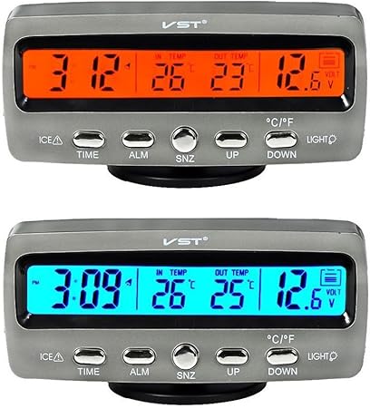 Amazon Towoto 多機能 車載時計 時刻 日付 室内温度 外気温 電圧 Led表示モニター アラーム付き アラームクロック 多機能表 バックライト切替可能 12v 24v対応 時計 コンパス 温度計 車 バイク