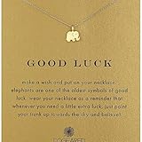 ULAKY Simple Gold Clavicle Necklace Chain with Card for Women,Elephant gold + card