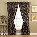 Waverly Felicite Floral Rod Pocket Window Curtain for Living Room (1 Panel), 50 in x 84 in, Noir