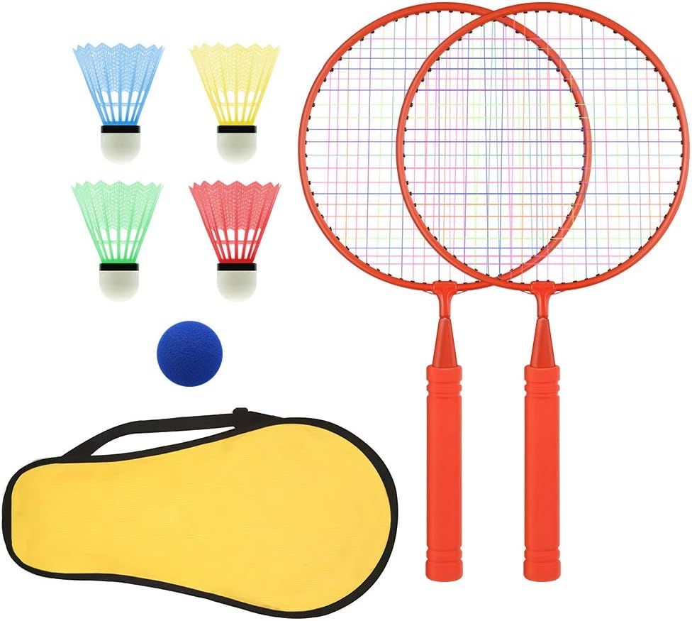 Childrens Badminton Set, Shuttlecocks Racquet Lightweight Carrying Bag Suit for Toddler Juniors Parent, Professional Beginner Players Indoor Outdoor Sport Game(Red: 17.7 x 9 inches) : Sports & Outdoors