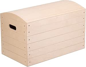 duston Caja de madera grande con tapa, 56,5 x 34 x 35 cm ...