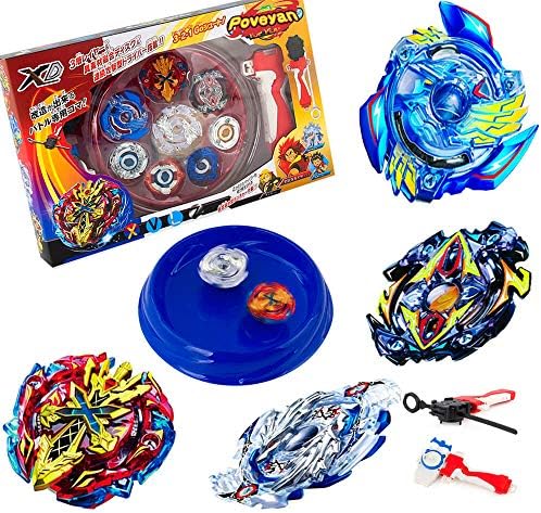 Poveyan Bey Battle Burst High God Evolution Battling Top Set with 4D Launcher Grip and Stadium Battle Set