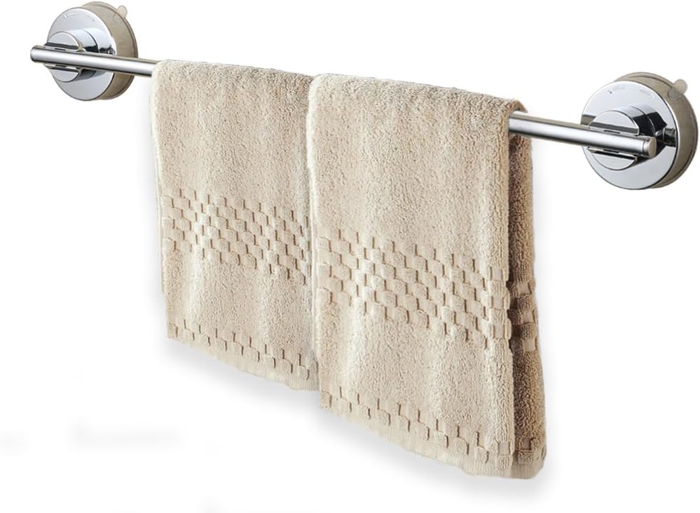 ALEENFOON Suction Cup Towel Rails Wall Mounted Stainless Steel Towel Rack Hanger Holder for Kitchen Bathroom, 40 cm