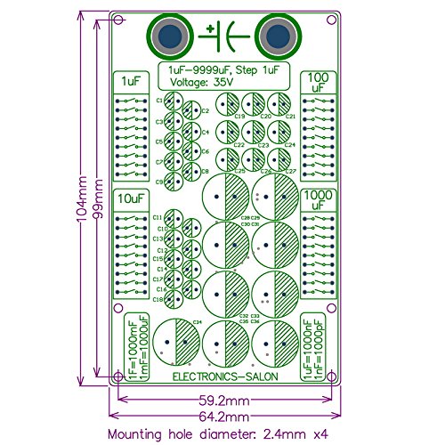 Electronics-Salon 1uF to 9999uF Step-1uF Four Decade Programmable Capacitor Board.