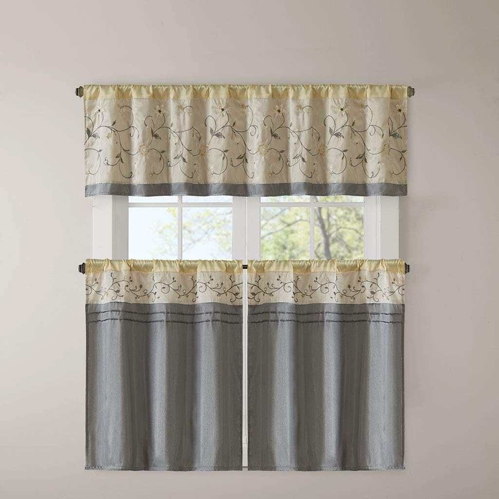 Best yellow and red french kitchen curtains