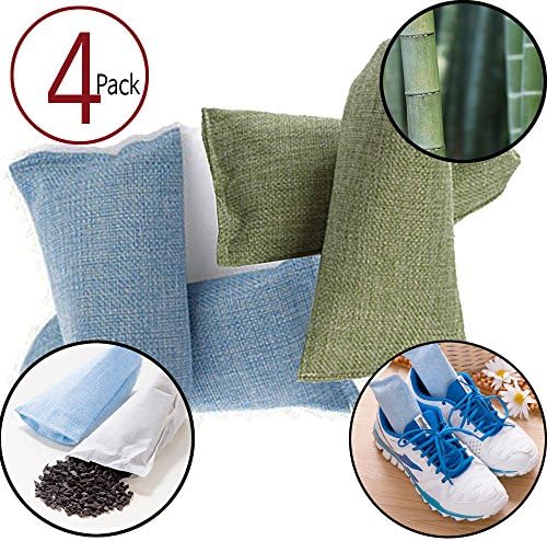 100% Natural Eco-Friendly Non-Toxic Charcoal Odor Eaters Bamboo Charcoal Air Purifier Remove Odor and mildew From Shoes, Bags, Car and Refrigerators Fragrance Free Neutralizer and Odor Absorber