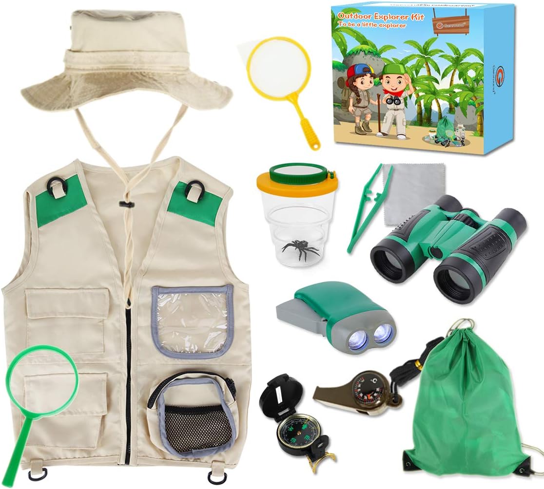 Genround Outdoor Explorer Kit with Vest Costume and Hat, Gifts Toys for