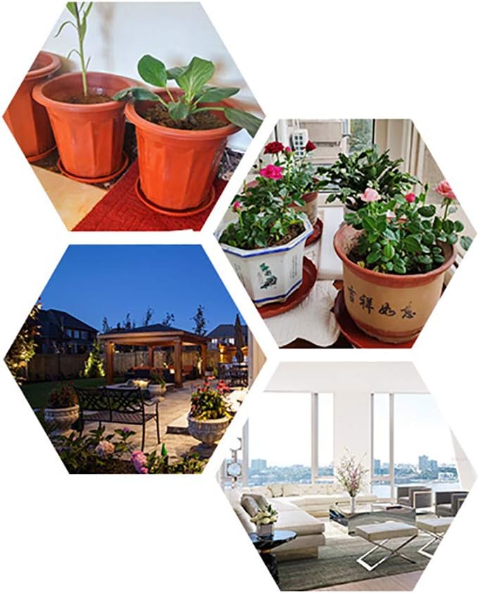 JIHUOO 10 Pcs Plastic Round Plant Saucers Planter Pallet Tray Flower Pot Base for Garden Indoor Outdoor L - Image 3