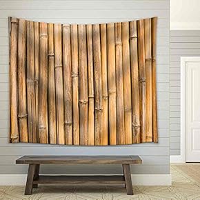 Quality Natural Bamboo Background - Fabric Wall Tapestry Home Decor - 51x60 inches