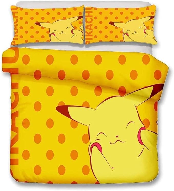 Bedding Set Single Double King Duvet Cover Set Pokemon Pikachu