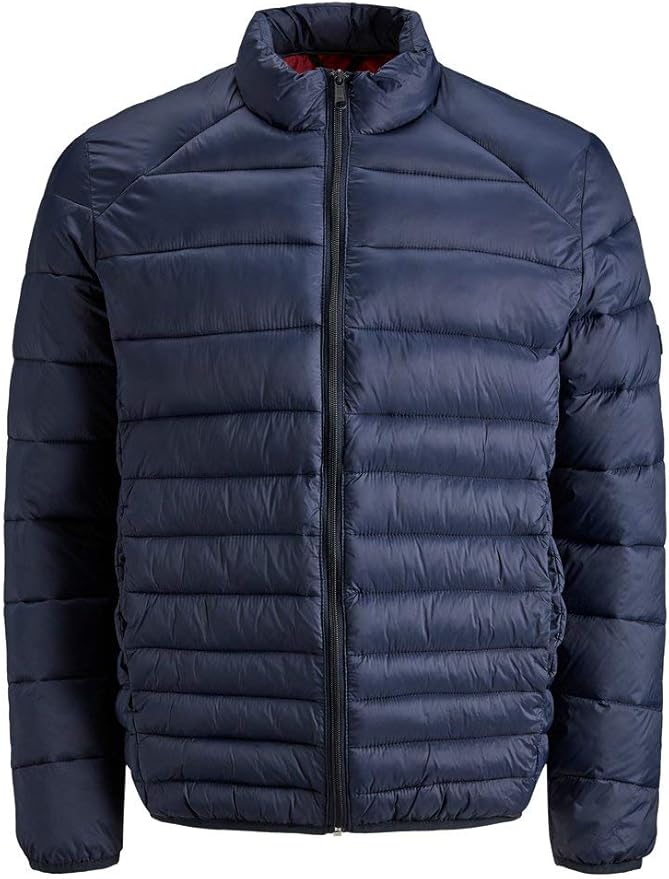 Jack & Jones Men's Bomb Collar Puffer Jacket, Blue, S at Amazon Menâs Clothing store
