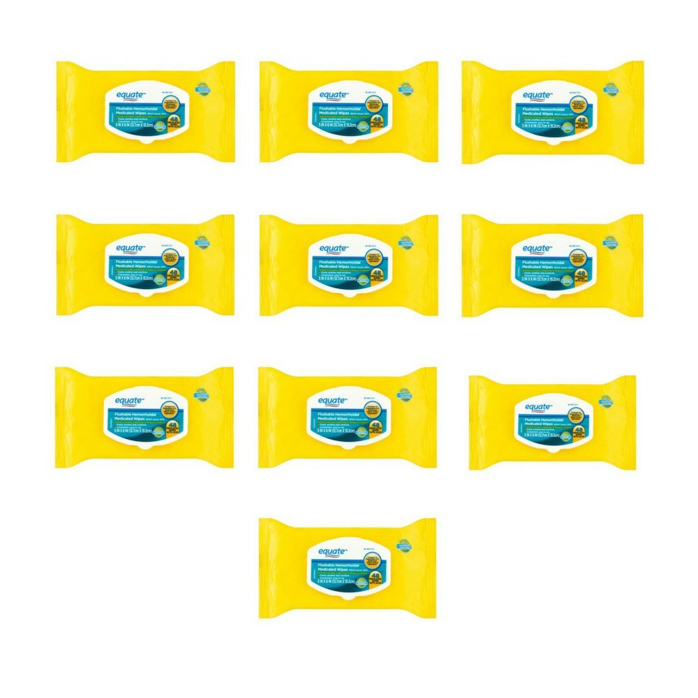 Equate Flushable Hemorrhoidal Medicated Wipes (10 Pack) on Galleon