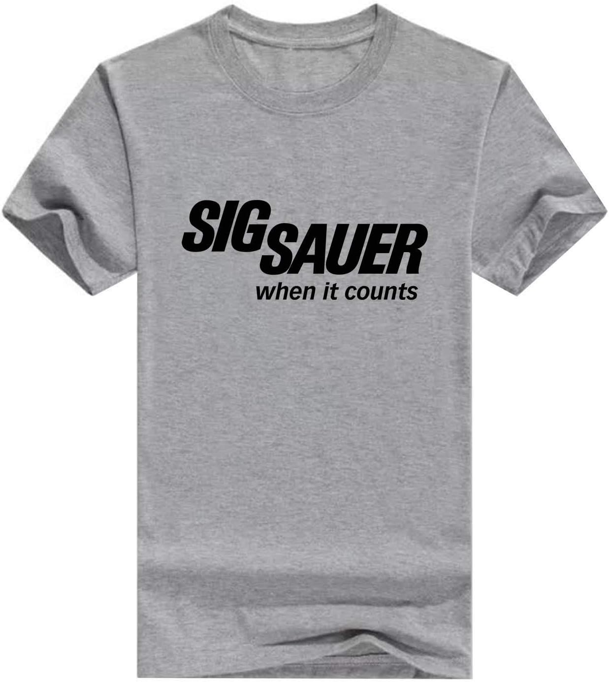 Janllow Sig Sauer When It Counts Male's Crew Neck T Shirt