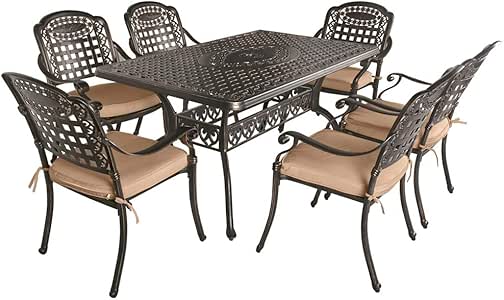Amazon.com: OKIDA 7 Piece Outdoor Cast Aluminum Patio ...