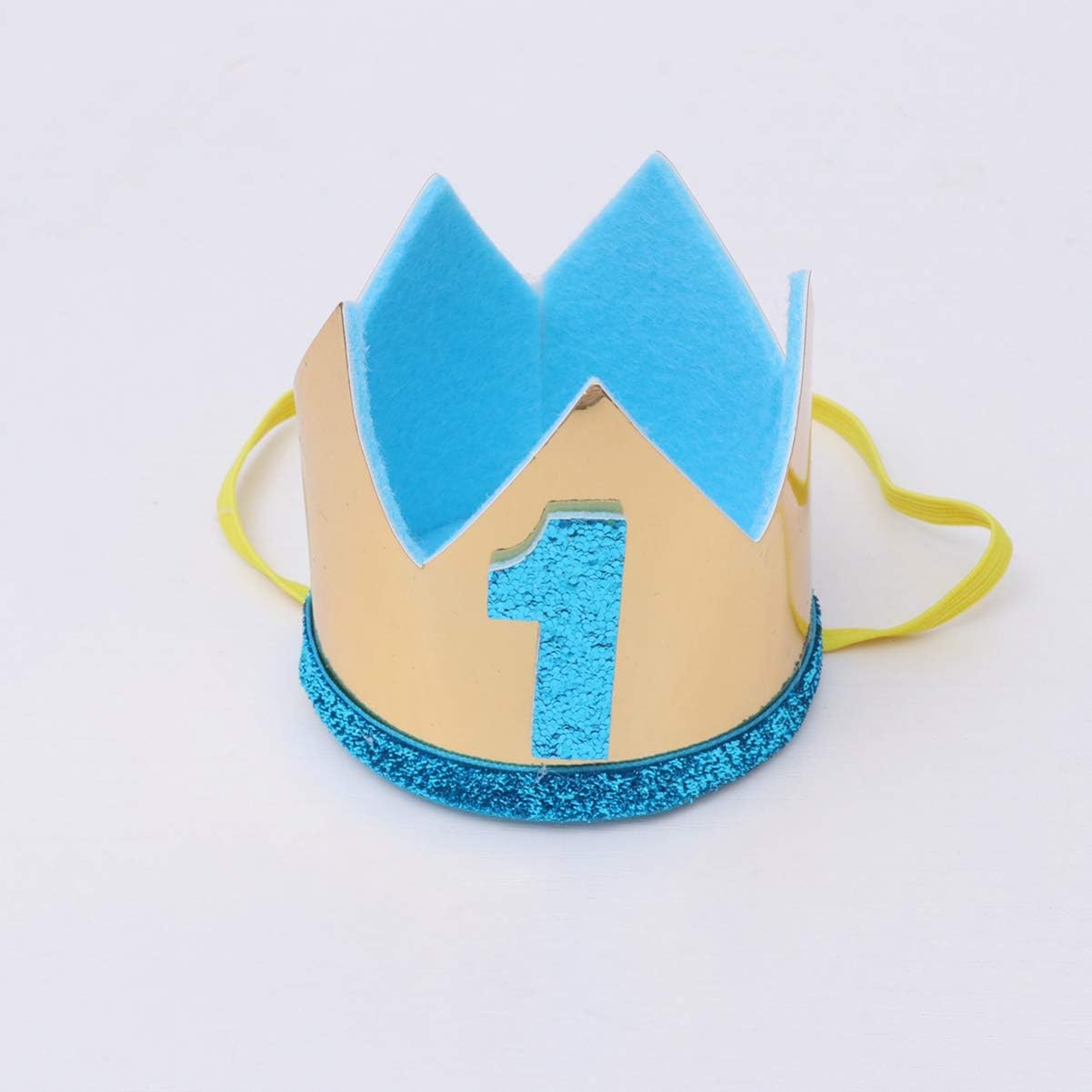 STOBOK 1St Birthday Hat for Boys and Girls Baby Crown Party Headwear Glitter Party Decoration 3.1X3.1X2.9 Inch - Image 3