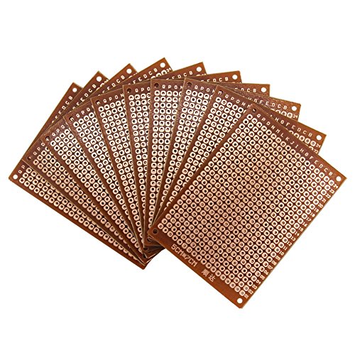 Leen4You PCB Board DIY Prototype Paper PCB Matrix Printed Circuit Board Universal Breadboard 5CM x 7CM (Pack of 10)