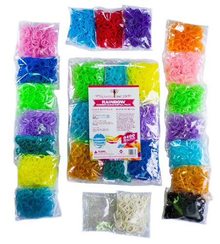 Rainbow Braid 1200 Metallic Loom Band Set (600 Gold & 600 Silver)