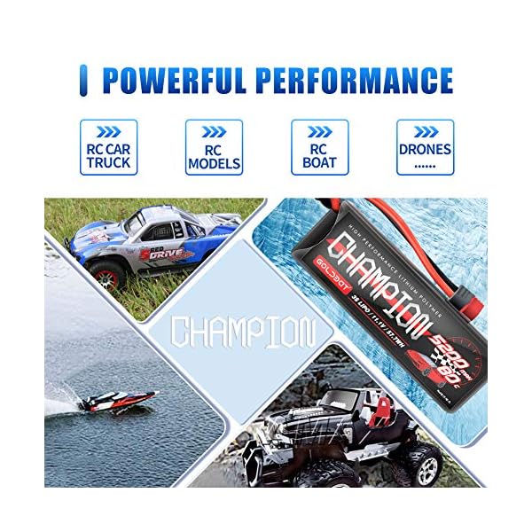 GOLDBAT 5200mAh RC lipo Akku 11.1V 80C 3S LiPo Batterie mit Deans Stecker für RC Car Evader BX Auto LKW Truggy Buggy… – Bild 4
