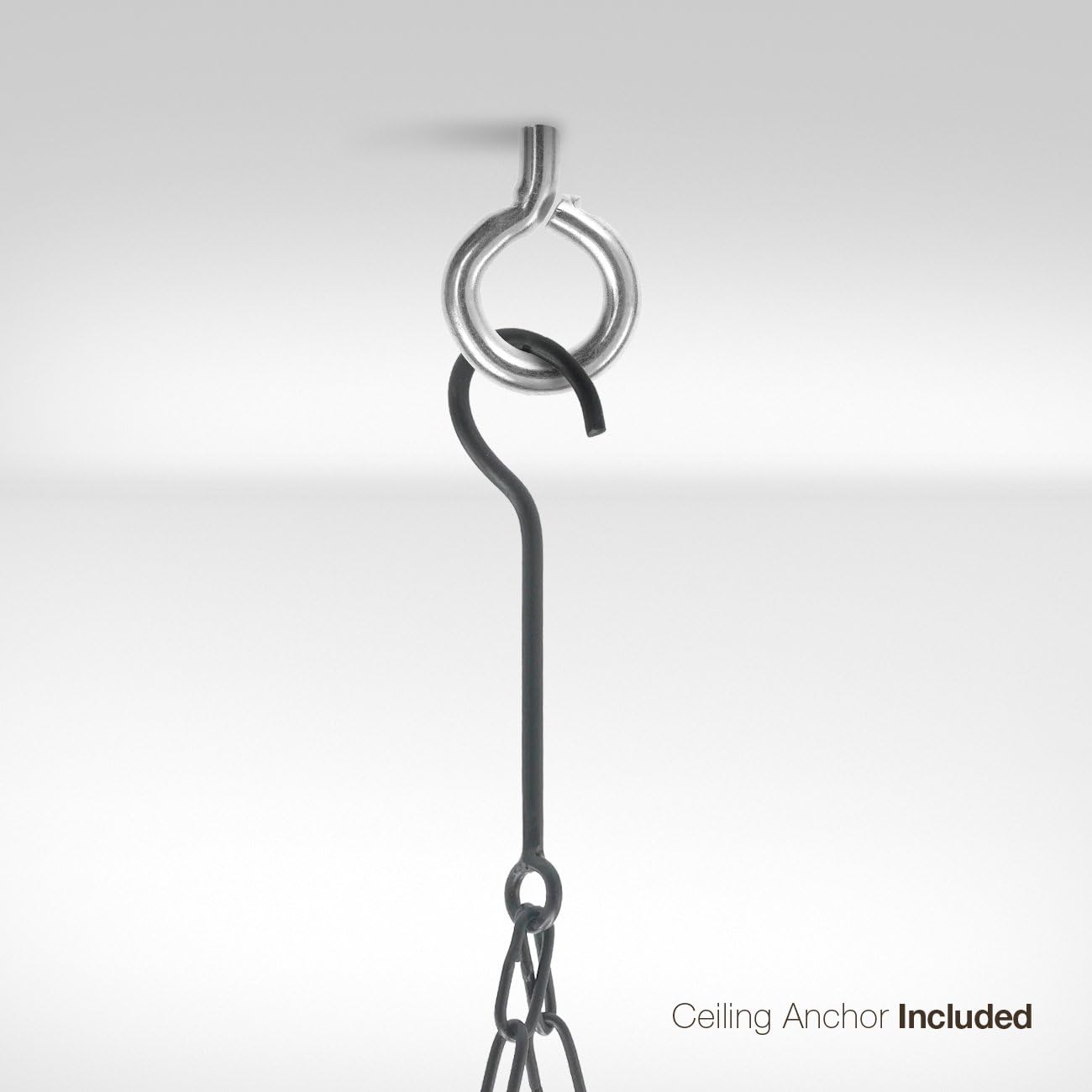 Sorbus Pot and Pan Rack for Ceiling with Hooks — Decorative Oval Mounted Storage Rack — Multi-Purpose Organizer for Home, Restaurant, Kitchen Cookware, Utensils, Books, Household (Hanging Black): Kitchen & Dining