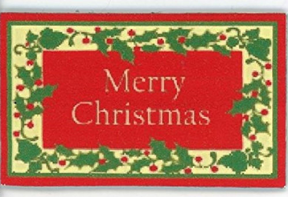 Raindrop Miniatures Dollhouse Miniature Holiday Door Mat