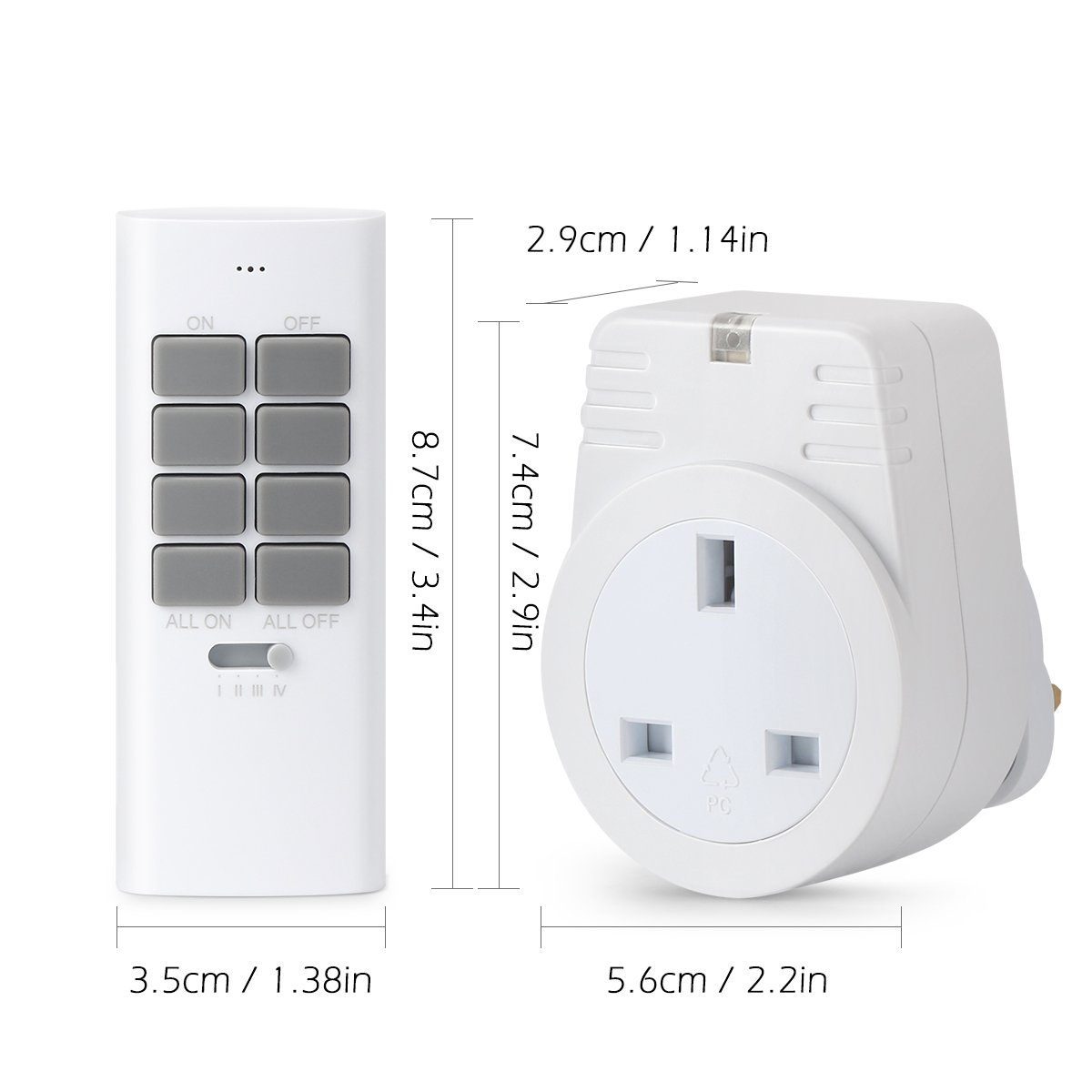 Lunvon 12 Programmable Channels 1000 Watt 3 Outlets 1 Remote Wireless