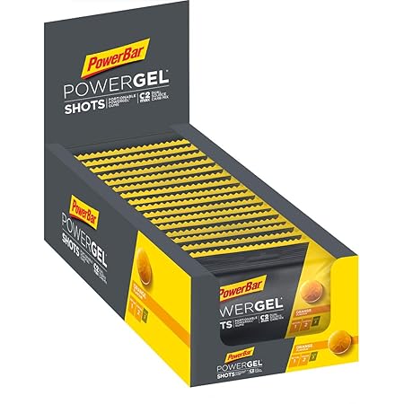 PowerBar Power Gel Shots mit Kohlenhydraten – Energie Gummis – Orange (16 x 60 g)