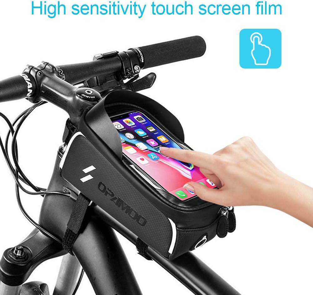 Bike Phone Front Frame Bag - Waterproof Bicycle Top Tube Cycling Phone Mount Pack Phone Case for 6.5’’ iPhone Plus xs max : Sports & Outdoors