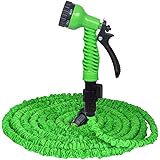 DEELING STYLE 25ft Expandable Garden Hose,Flexible Expanding Pressure Water Hoses with 7 Functional Spray Nozzles