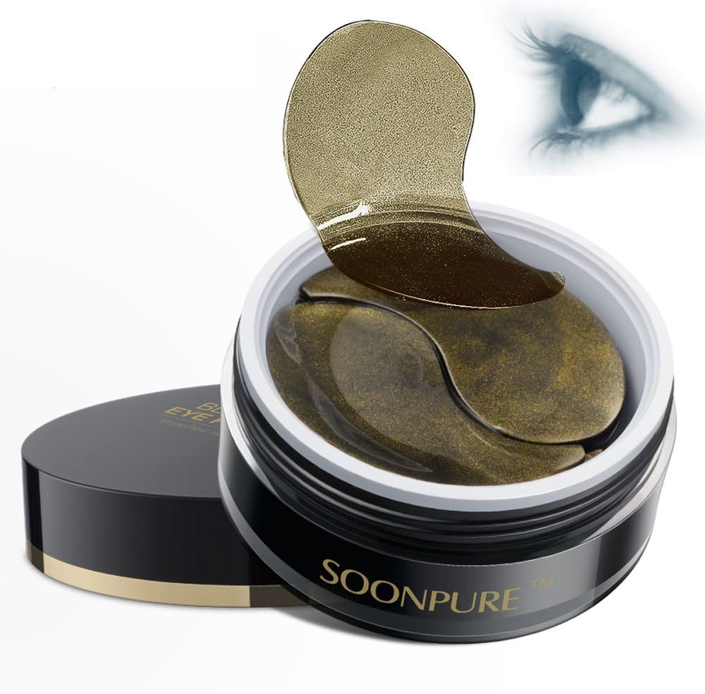 Black Gold Collagen Eye Mask Sheet Eye Pads Eye Strips Patches-Useful for Removing Dark Circles and Eye Bag+ Eliminating Edema and Crow's-feet+Anti-Aging+Anti-Wrinkle+Moisturizing (60pcs)