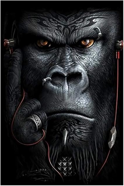 ASLKUYT Simios y Monos Escuchando música Arte de la Pared Carteles e