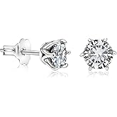 925 Sterling Silver Gemstone Stud Earrings for Women - Sterling Silver Earrings Studs - Birthstone Earrings Silver - Gemstone Earrings for Women - Small Dainty Earrings for Women