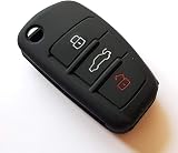 Audi 3 Button Flip Key Cover Silicone Protective Case A1 A3 A4 A5 A6 TT Q5 Q7 view 1
