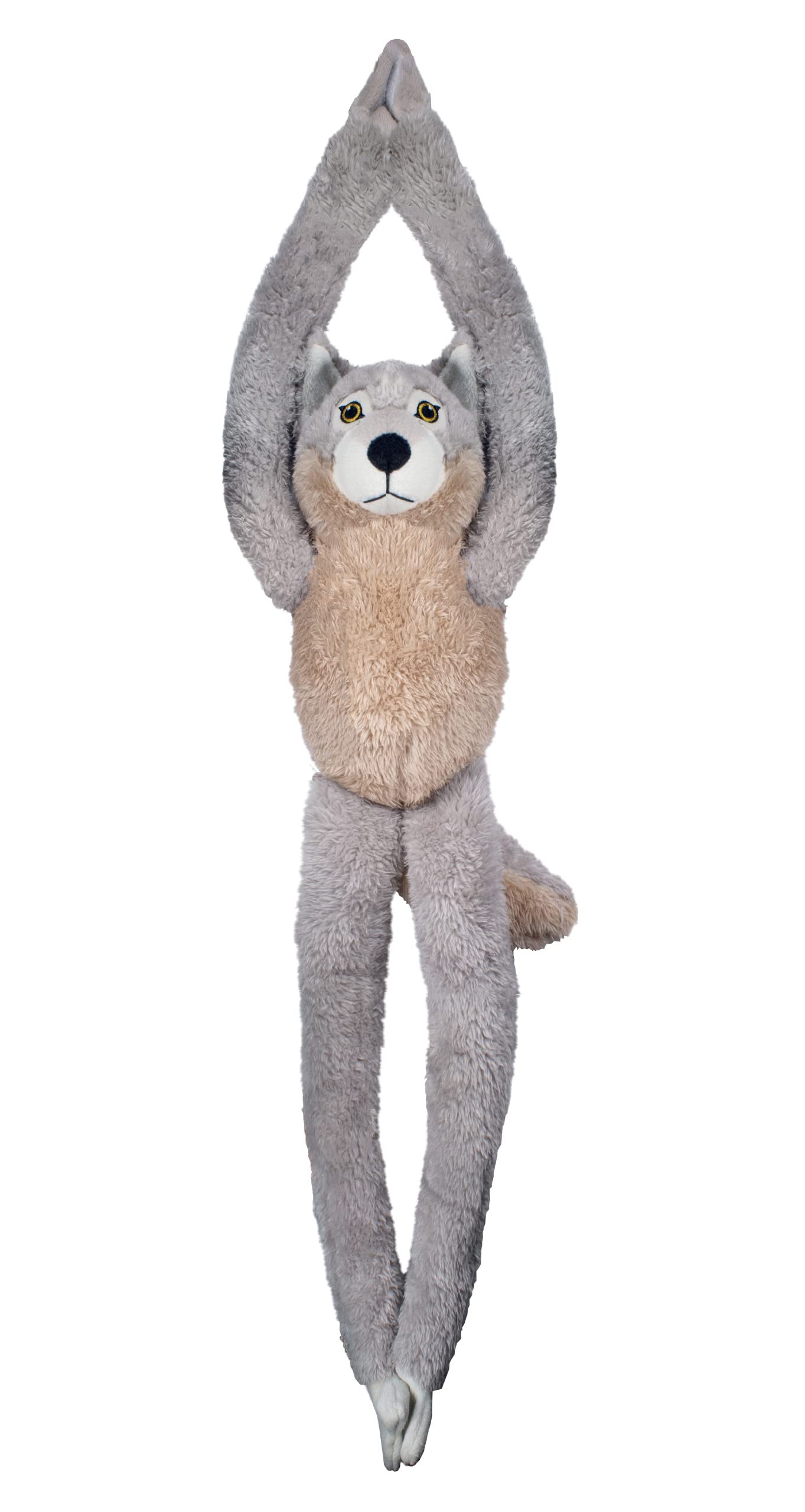 Deluxebase EcoBuddiez Tree Huggers - Wolf from 72cm Hanging Soft Toy made from Recycled Plastic Bottles. Eco-friendly soft and cuddly plush toy and perfect cuddly gift for kids.