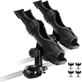 Hitorhike Side Track Fishing Rod Holder Mount, Heavy-Duty Side-Mounted Base, Compatible with 2 Mounting Bolt Options for Lund Sport,Lowe, Bass Boats&amp;Kayaks