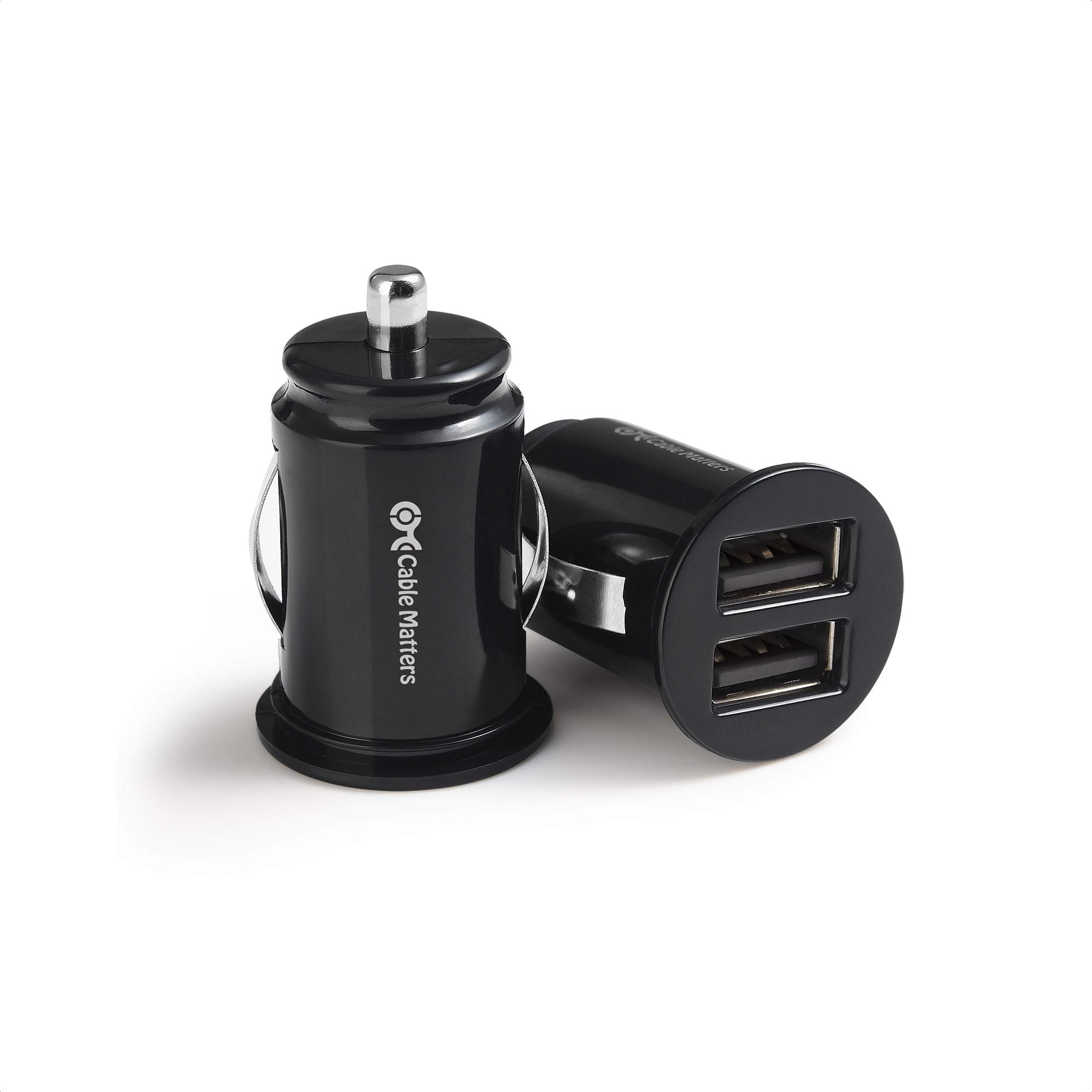 Cable Matters 2-Pack 4.8A 24W Flush Mount Dual USB Car Charger/Compact Mini Car USB Charger for Smartphones and Tablets