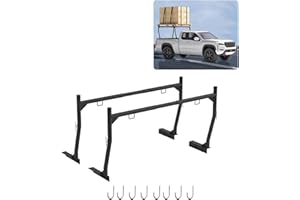 Noliven 2 Pcs Truck Rack, 42.9-66.9inch Width, 600 lbs Capacity, Extendable Steel Ladder Rack for Truck with 8 Non-Drilling J