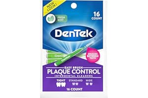 DenTek Easy Brush Fresh Mint Extra Tight Interdental Cleaners 16 Count (Pack of 4)