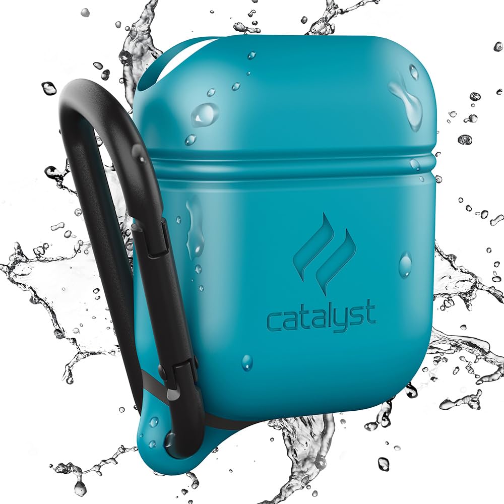 Catalyst Waterproof Case for AirPods 2nd Generation and AirPods 1st Generation - Wireless and USB-C Charging High Drop Protection AirPods Gen 2 and Gen 1 Case with Carabiner, One Piece Design