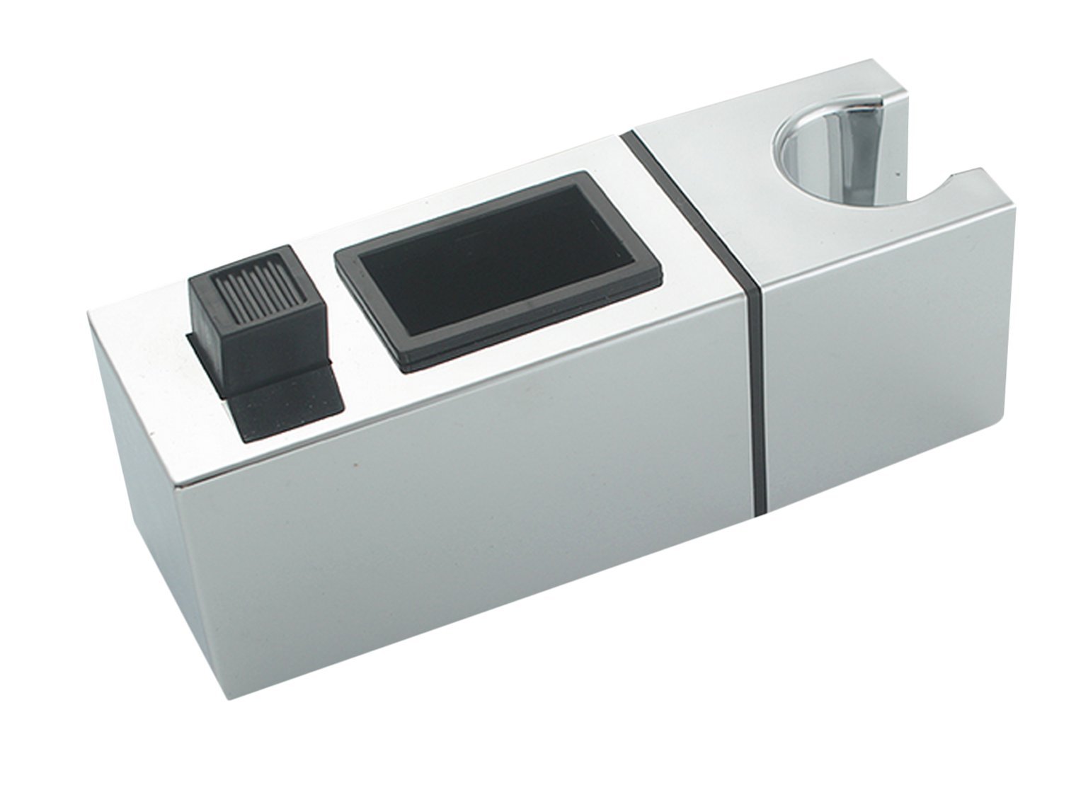 Yiyida Replacement Hand Held Shower Bracket for Square Slider Bar 30x18mm, Adjustable Height Sprayer Holder on Rail, ABS Chrome