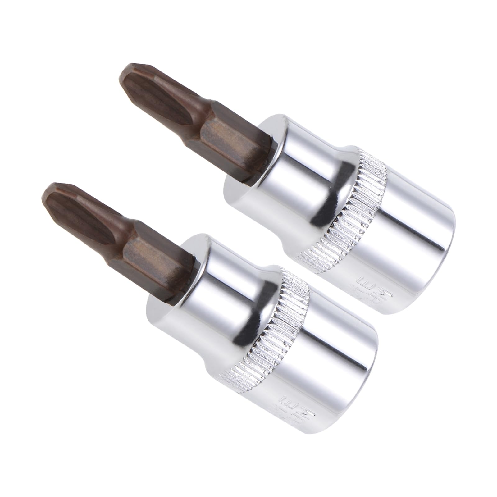 CoCud Phillips Bit Socket, PH3 Bit 3/8" Drive 1.89" Long, S2 Alloy Steel Heat Treated CR-V Socket - (Applications: for Fastener Application), 2-Pieces