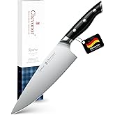Chevonor 8 Inch Professional Chef Knife, 2.16" Extra Wide Blade German Steel DIN 1.4116, 3mm Thick Ultra Sharp Kitchen Knife with Full Tang Handle & Gift Box |Signature