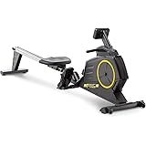 CIRCUIT FITNESS Deluxe Foldable Magnetic Rowing Machine with 8 Resistance Settings/Transport Wheels/LCD Monitor
