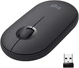 Logitech Pebble Wireless Mouse Bluetooth 2.4 GHz Silent Slim Graphite Black