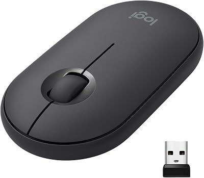 Logitech Pebble Wireless Mouse Bluetooth 2.4 GHz Silent Slim Graphite Black