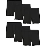 Rohuuque Girl's Solid Color Lace Trim Boyshort Underwear Safety Dress Panties Multipack 4pc 5 Years White