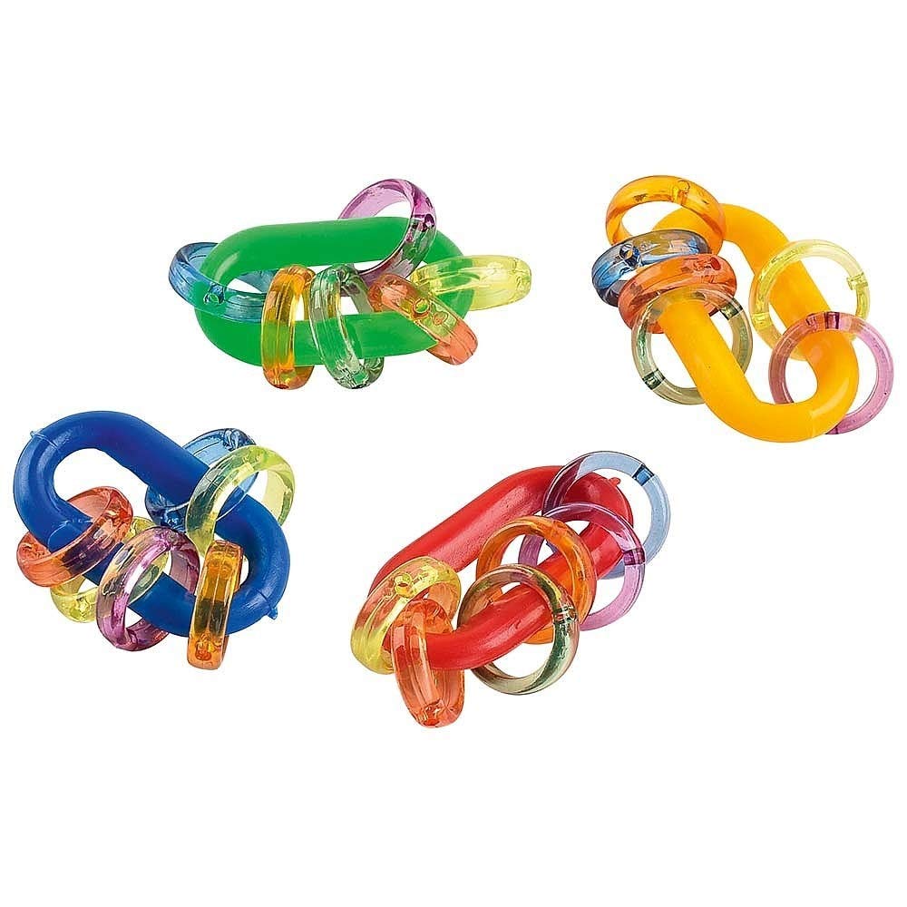 Parrot Essentials Chain Link Rattle Foot Parrot Toy for Small and Medium Pet Birds - Pack of 4