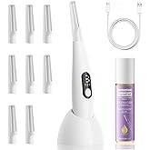 Sonic Dermaplane Razor for Women Face, Peach Fuzz Removal &amp; Exfoliation | Complete Dermaplaning Kit with Facial Care Oil, 3-Speed Control, USB Rechargeable, 8 Replacement Blades, 1-Year Warranty