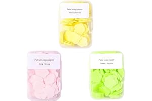 Seadiquiet 3 Boxes 300Pcs Portable Hand Washing Soap Sheets, Different Scented Mini Petal Hand Wash Soap Sheets, Disposable Soluble Soap for Outdoor Travel, Camping, Hiking