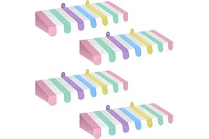 Boao 4 Pack Pastel Circus Awning Decoration Macaron 3D Stripe Cardboard Awning Pastel Christmas Wall Decor Candy Christmas Party Favors for Lemonade Stand Bakery Ice Cream Truck Bulletin Board