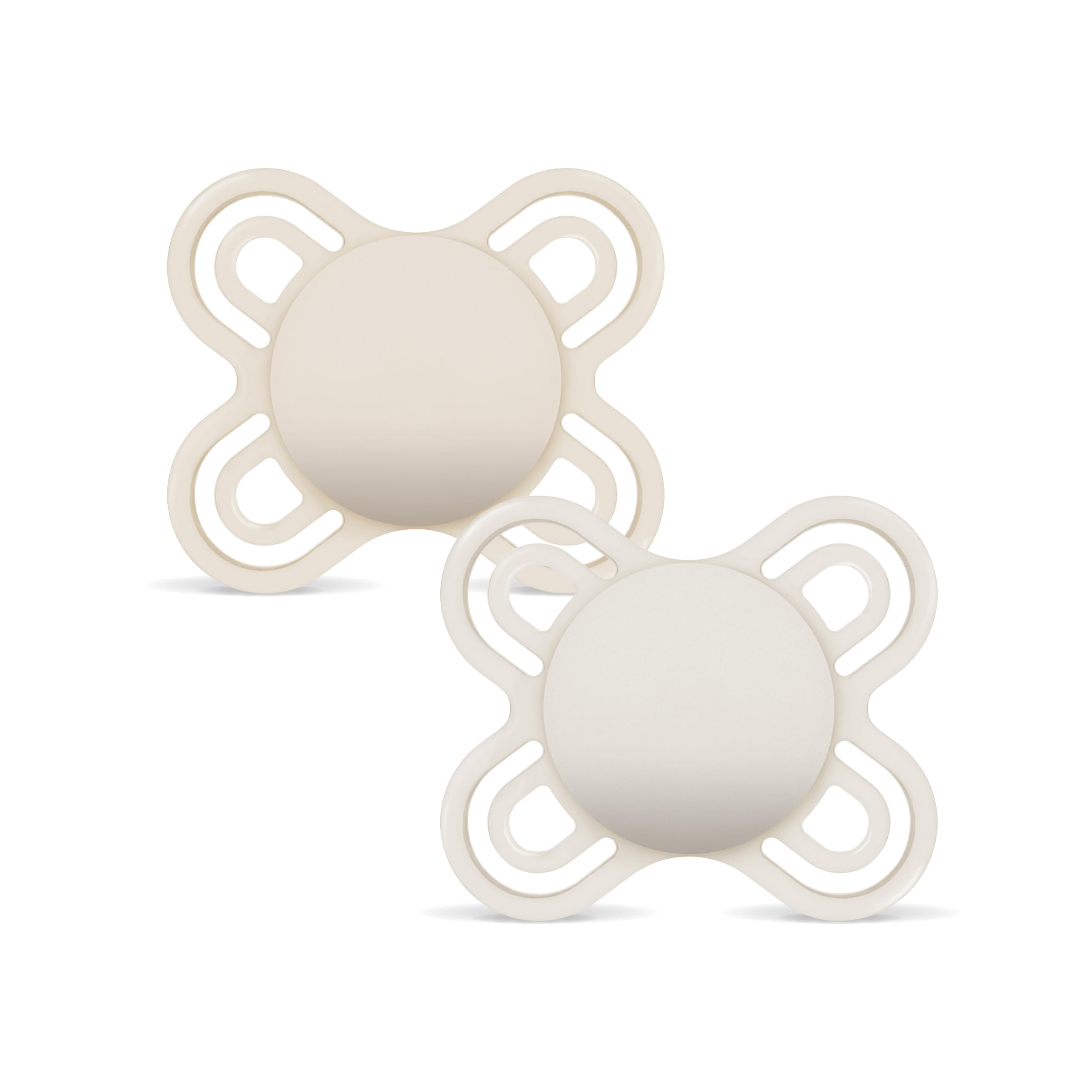 MAM Perfect Start S188 - Ultra-soft SkinSoftTM Silicone Extra Thin and Flexible Teat Pacifier, for Babies from 0 to 2 months, Neutral (2 units), with self-sterilizable box, Design may vary